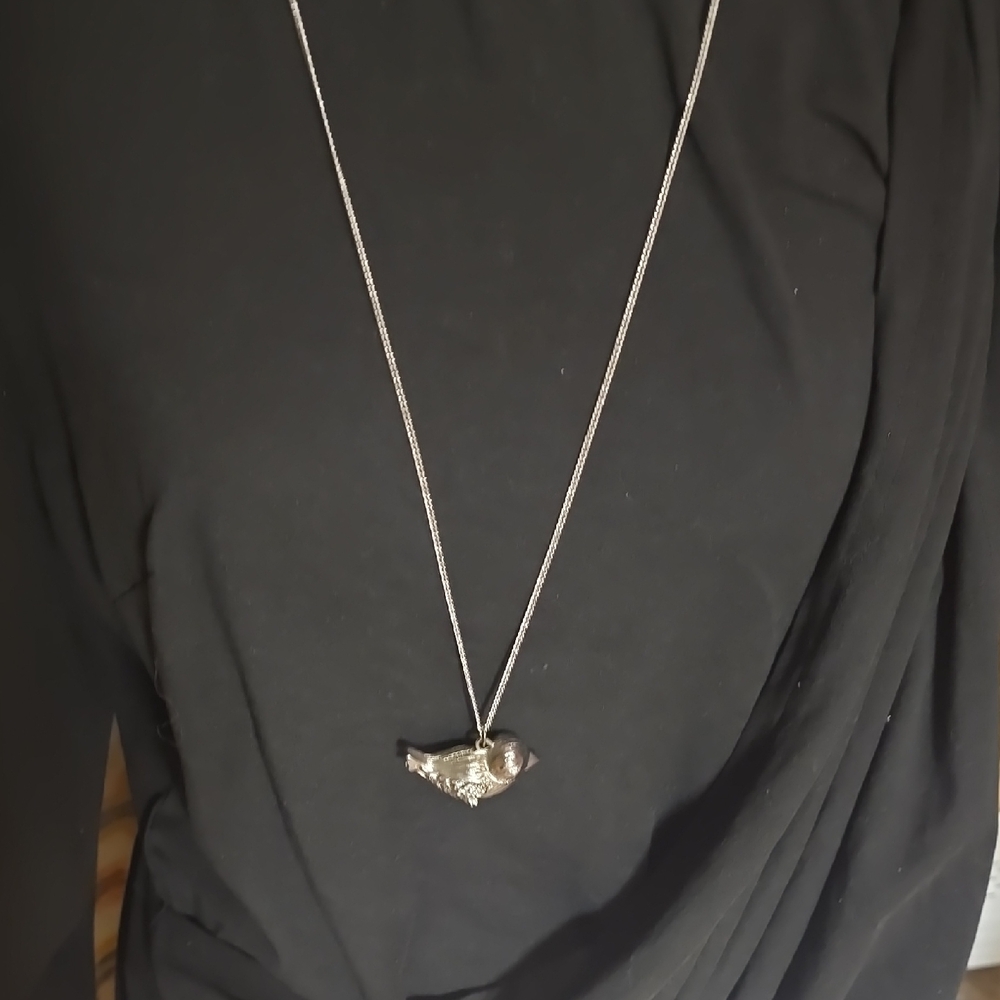 Elegant Silver Bird Pendant Necklace